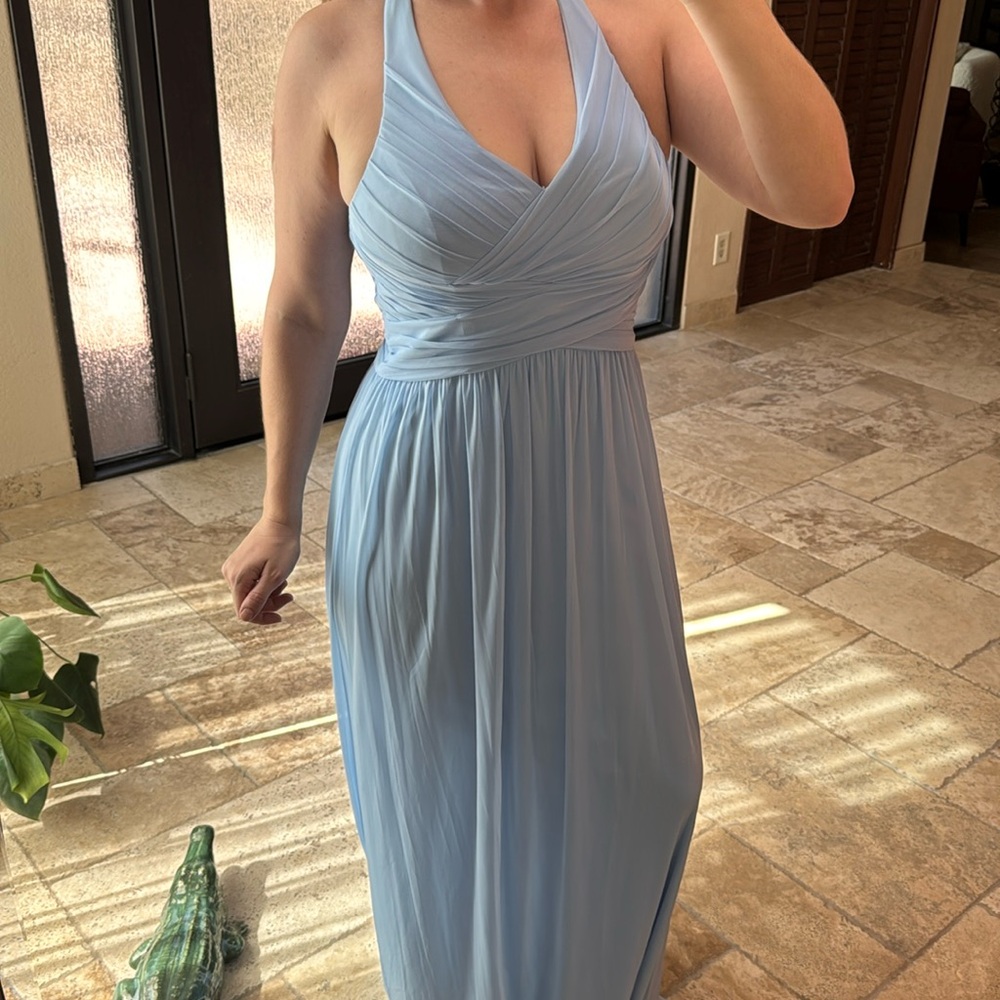 David's Bridal Light Blue Maxi Dress